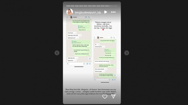 Chat Andrew Andika (Instagram/@tengkudewiputri_tdp)