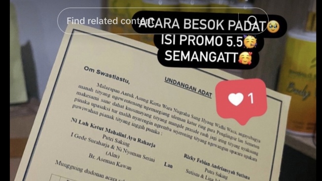 Undangan Pernikahan Rizky Febian dan Mahalini [Tiktok]