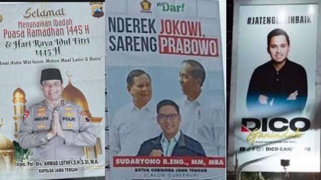 Baliho Tokoh Politik Mulai Ramai Jelang Pilgub Jateng, KPU dan Bawaslu Buka Suara