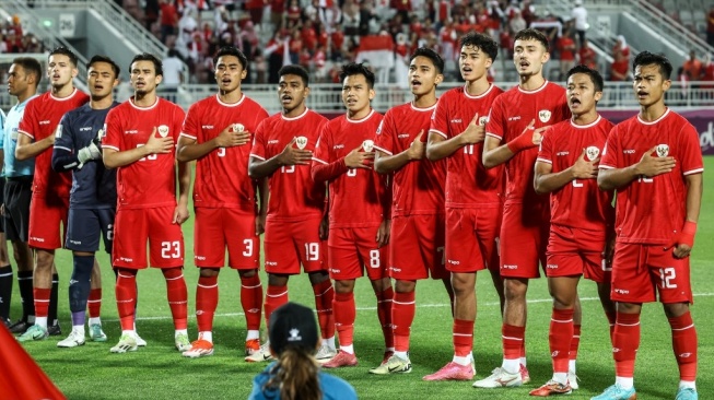 Timnas Indonesia U-23 tampil di Piala Asia U-23 2024 lalu. [KARIM JAAFAR / AFP]