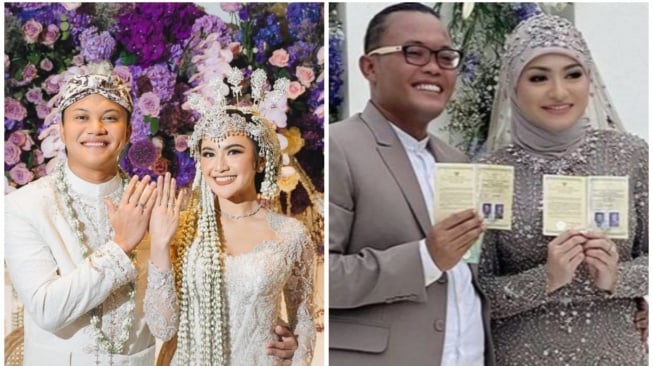 kolase foto pernikahan Rizky Febian dan Sule (Instagram)