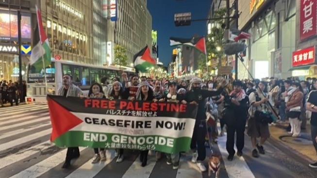 Ratusan Warga Jepang Ikuti The Intifada March Bela Palestina