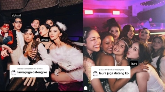 Potret Al Ghazali dan Alyssa Daguise di Aries Party (TikTok/Instagram @vidialdiano@angieprijanto)