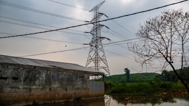 Suasana kawasan yang terendam banjir di Kampung Bulak Barat, Cipayung, Kota Depok, Jawa Barat, Senin  (13/5/2024). [Suara.com/Alfian Winanto]