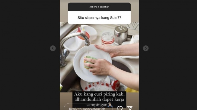 Ditanya Siapanya Sule, Santyka Fauziah Ngaku Cuma Tukang Cuci Piring: Kerja Sampingan [Tangkap layar Instgram]