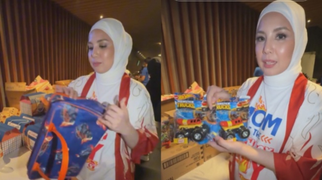 Hampers ultah anak Tya Ariestya. (TikTok)