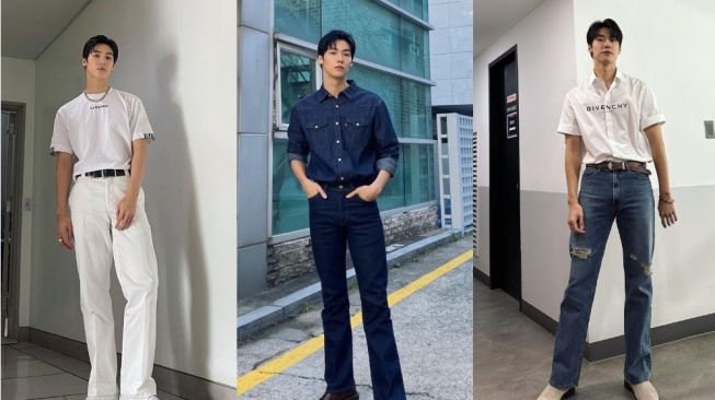 6 Style OOTD dengan Denim Pants ala Lee Seung Hyub, Kekinian Banget!