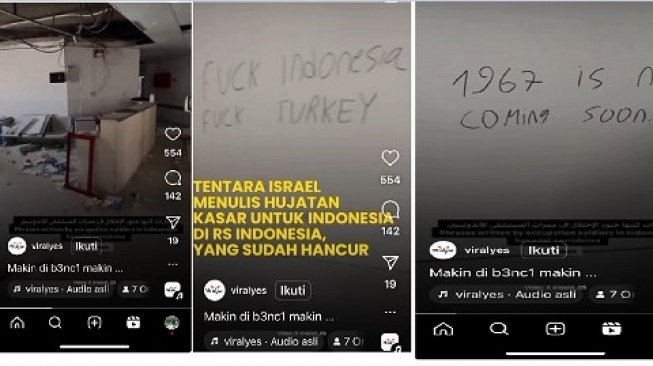 Usai Hancurkan Rumah Sakit, Tentara Israel Tulis Hujatan Kasar ke Indonesia