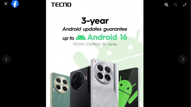 Pembaruan Tecno Camon 30 Series. [Facebook/TECNO Mobile]