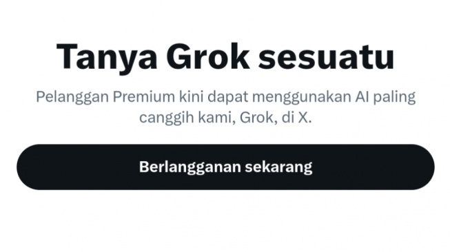 Tampilan fitur Grok di aplikasi X (Aplikasi X)