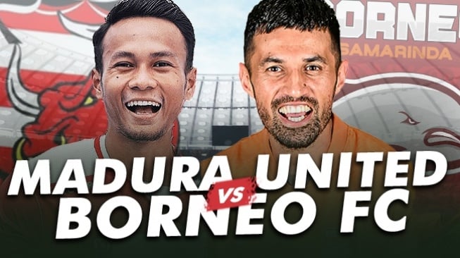 Prediksi pertandingan antara Madura United vs Borneo FC di BRI Liga 1. (dok. Suara.com).