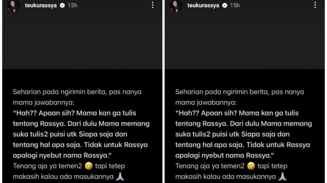 Tamara Bleszynski Curhat Dilupakan Anak, Teuku Rassya Buka Suara: Tenang Aja