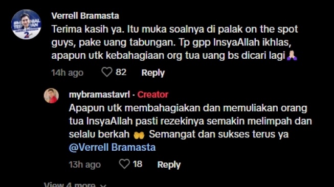 Komentar Verrell Bramasta (TikTok)