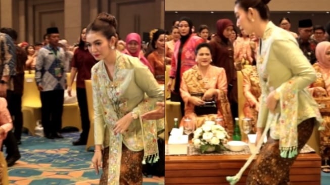 Adab Selvi Ananda Lewat di Depan Ibu Negara Disorot. [TikTok]