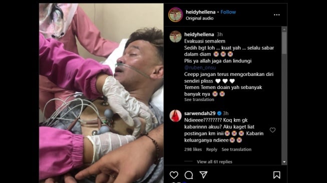 Sarwendah Baru Tahu Ruben Onsu Dilarikan Ke Rumah Sakit Lewat Instagram. (Instagram/heidyhellena)