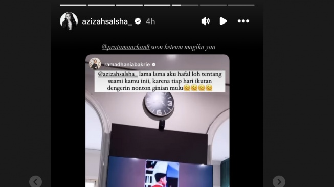 Reaksi Azizah Salsha [Instagram]