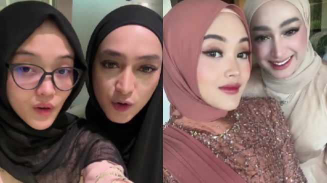 Potret Santyka Fauziah dan Putri Delina. (TikTok/@putridelinaaa)