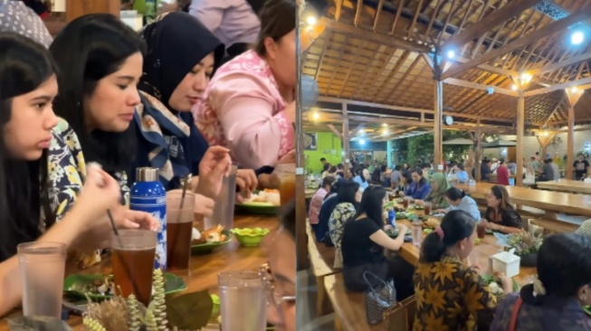 Almira Yudhoyono dan Annisa Pohan cicipi Nasi Tempong. (Instagram/@annisayudhoyono)