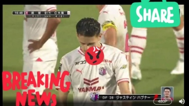 Petaka Cerezo Osaka! Justin Hubner Dapat Kartu Merah, Padahal Baru 17 Menit Bermain