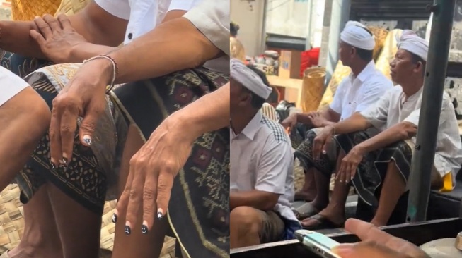 Kakek Bali Pamer Kuku Nails Art Bergambar Bintang dan Smile, Netizen: "Skena Sekali!"