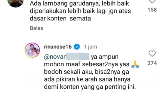 Rina Nose menjatuhkan paspor. (Instagram)