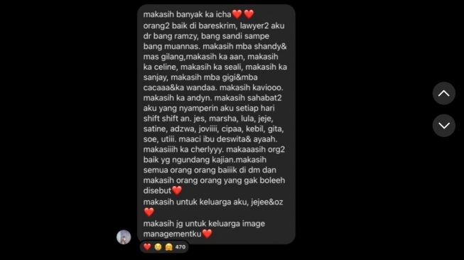 Rebecca Klopper ucapkan terima kasih pada Marissya Icha (TikTok/@iyaaaa_shop)