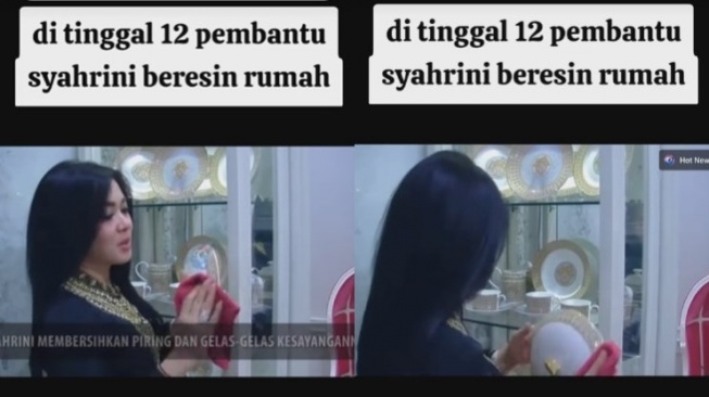 Piring di rumah Syahrini bikin salfok. (TikTok/artikasri970)