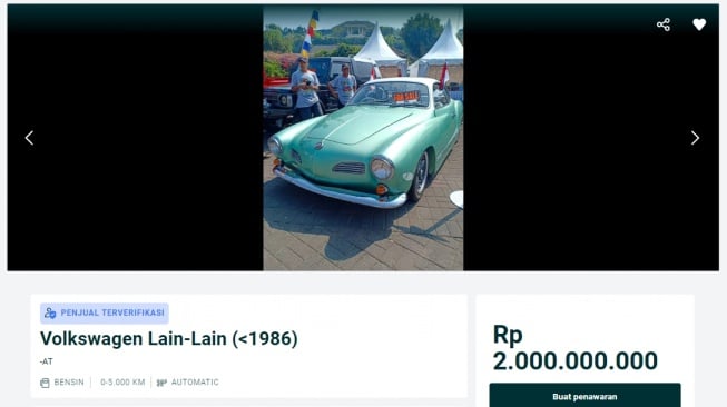 Harga mobil VW Karmann Ghia. (OLX)