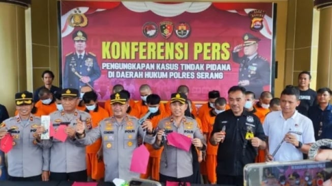 Belasan Pelaku Curanmor di Serang Dibekuk, 19 Motor Curian Diamankan