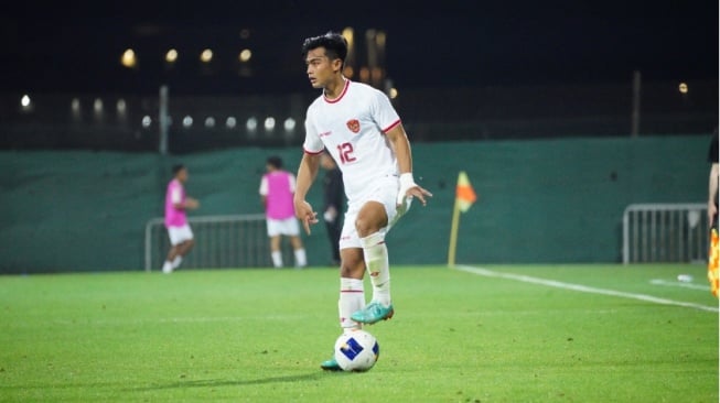 Pratama Arhan saat membela Timnas Indonesia U-23 di laga uji coba melawan Uni Emirat Arab, 8 April 2024 (pssi.org)