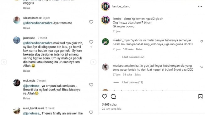 Postingan soal Syahrini [Instagram/@lambe__danu]