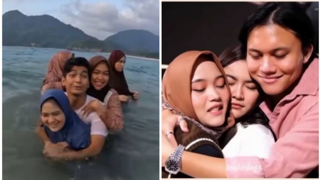 perbedaan Teuku Ryan dengan Rizky Febian memeluk istri dan adik perempuanya (Instagram)