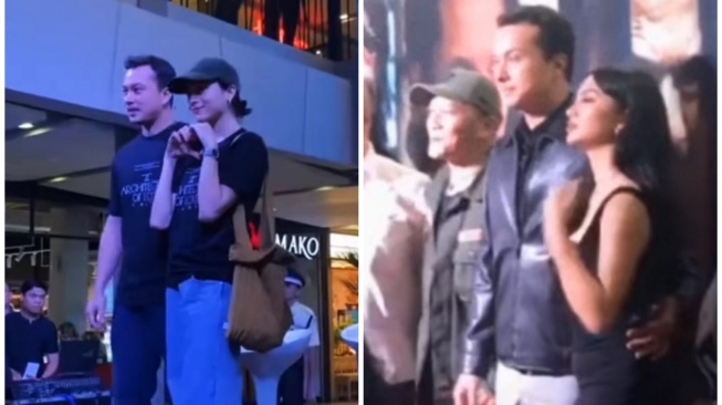 Beda sikap Nicholas Saputra ke Putri Marino dan Ariel Tatum saat Cinema Visit (kolase TikTok)