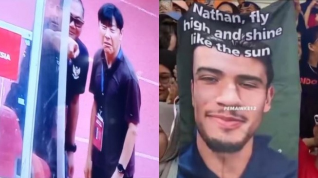 Reaksi Kocak Shin Tae-yong di Laga Indonesia vs Tanzania, Netizen: Ekspresi Lihat Banner Nathan