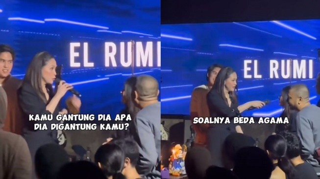 Interaksi Maia Estianty dan Eca Aura di pesta ulang tahun El Rumi (TikTok/mica.jprm)