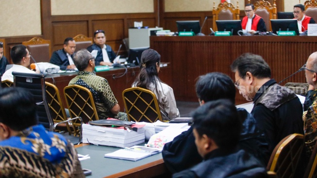 Suasana jalannya persidangan kasus pemerasan dan gratifikasi di Kementerian Pertanian dengan terdakwa Syahrul Yasin Limpo di Pengadilan Tipikor, Jakarta, Rabu (5/6/2024). [Suara.com/Alfian Winanto]