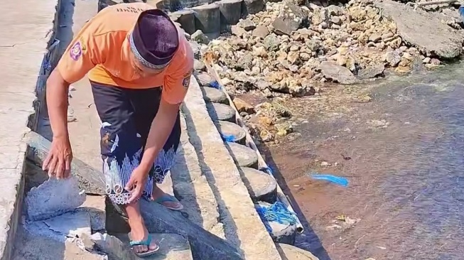 Lagi, Talud Pembatas Ombak Pantai Baron di Gunungkidul Amblas Sepanjang 40 Meter