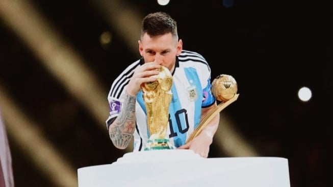 Lionel Messi usai membawa timnas Argentina juara Piala Dunia 2022. (Instagram/leomessi)