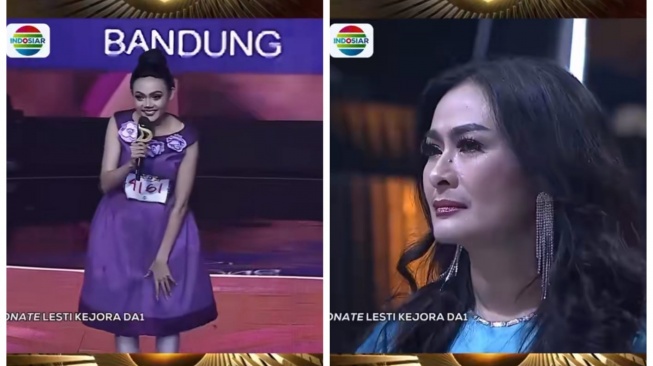 ekspresi Iis Dahlia saat Rina Nose impersonate Lesti Kejora (TikTok/@indosiarid)