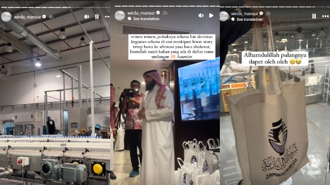 Wirda Mansur datang ke pabrik air zamzam (Instagram)