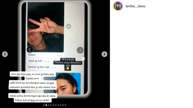 Chat diduga antara Teuku Ryan dan Salma (Instagram/@lambe__danu)