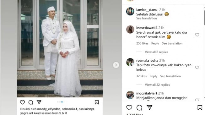 Salma, sosok perempuan yang digebet Teuku Ryan diduga sudah pernah menikah (Instagram/@lambe__danu)