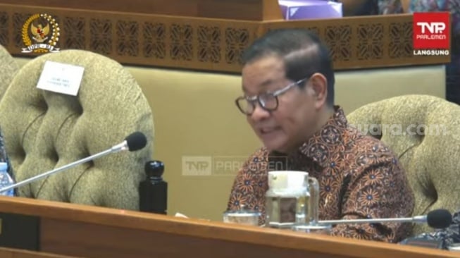 Menteri Sekretariat Kabinet (Menseskab), Pramono Anung di DPR. (Tangkapan layar/Bagaskara)