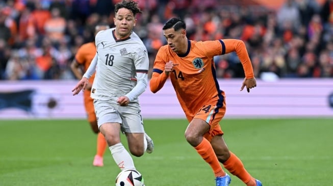 Gelandang Timnas Belanda, Tijjani Reijnders. [JOHN THYS / AFP]