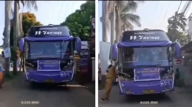 Detik-detik Guru SD Murka Gebuk Bus Banjir Pujian: Gajinya Dinaikkan