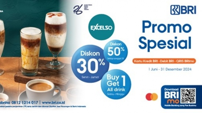 Diskon ngopi dan promo spesial dari BRI. (Dok: BRI)