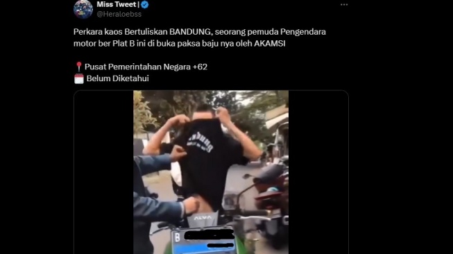 Viral! Dugaan Perundungan Terhadap Remaja Berkaus Bandung. [tangakapan layar X]