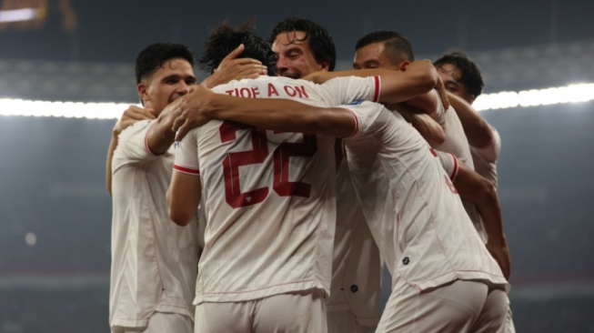 Selebrasi para pemain Timnas Indonesia setelah menjebol gawang Filipina di SUGBK pada 11 Juni 2024 (pssi.org)