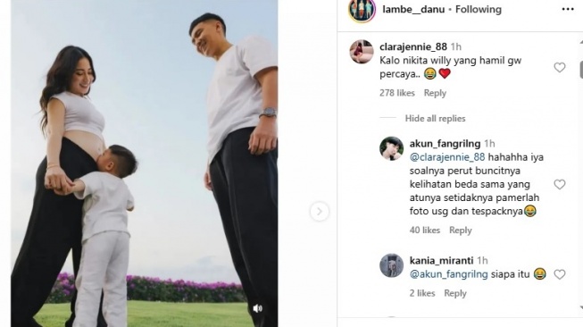 kabar kehamilan Nikita Willy dibanding-bandingkan dengan Syahrini (Instagram/@lambe__danu)