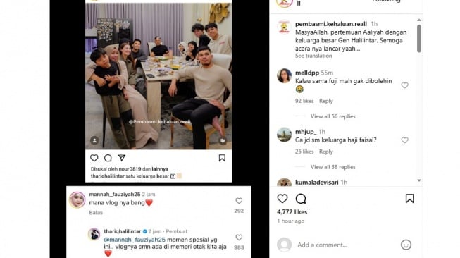 Thariq Halilintar bongkar motif enggan bikin vlog Aaliyah Massaid bertemu keluarga Gen Halilintar (Instagram)